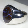 Natural Boulder Opal Matrix Mens Silver Ring -Size 9 Code-SM53
