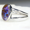 Natural Australian Solid Matrix Opal Silver Ring