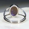Australian Solid Boulder Opal Matrix Silver Ring - Size 8.25 Code - RS12