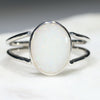 Australian Solid White Opal Silver Ring - Size 7.75 Code - SR13