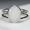 Australian Solid White Opal Silver Ring - Size 7.75 Code - SR13
