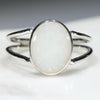 Australian Solid White Opal Silver Ring - Size 7.75 Code - SR13