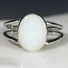 Australian Solid White Opal Silver Ring - Size 7.75 Code - SR13