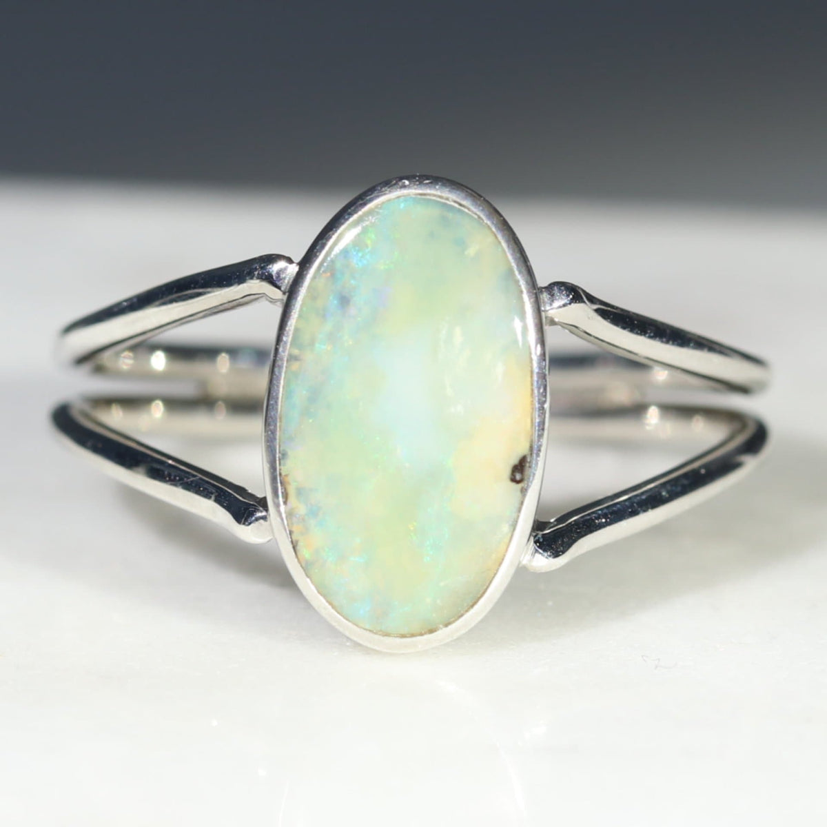 Bague En Argent 925 Avec Opale Australienne Naturelle - Cabochon Orange, 25 Carats, Neuf Sans Emballage