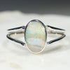 Natural Australian Boulder Opal Silver Ring