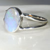 Natural Australian Solid  Opal Silver Ring - Size 7