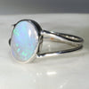 Natural Australian Solid  Opal Silver Ring - Size 7