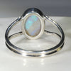 Natural Australian Solid  Opal Silver Ring - Size 7