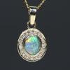 10k Gold Opal and Diamond Pendant