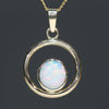 Natural Australian White Boulder Opal Gold Pendant
