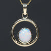 Natural Australian White Boulder Opal Gold Pendant