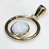Natural Australian White Boulder Opal Gold Pendant