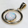 Natural Australian White Boulder Opal Gold Pendant