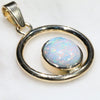 Natural Australian White Boulder Opal Gold Pendant