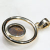 Natural Australian White Boulder Opal Gold Pendant