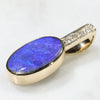 Natural Australian Boulder Opal and Diamond Gold Pendant (10.5mm x 6.5mm)Code -PL35