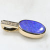 Natural Australian Boulder Opal and Diamond Gold Pendant (10.5mm x 6.5mm)Code -PL35