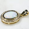 Natural Australian White Opal and Diamond 18K Gold Pendant (11mm x 8.5mm) Code -PL44