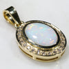 18k Gold and Natural Opal Pendant Side View
