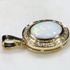 Natural Australian White Opal and Diamond 18K Gold Pendant (11mm x 8.5mm) Code -PL44