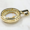 Natural Australian White Opal and Diamond 18K Gold Pendant (11mm x 8.5mm) Code -PL44