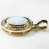 Natural Australian White Opal and Diamond 18K Gold Pendant (11mm x 8.5mm) Code -PL44