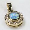 Natural Australian Boulder Opal and Diamond 18K Gold Pendant (5mm x 5mm) Code -PL40
