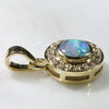 Natural Australian Boulder Opal and Diamond 18K Gold Pendant (5mm x 5mm) Code -PL40