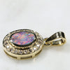 Natural Australian Boulder Opal and Diamond 18K Gold Pendant Code -PL42