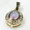 Natural Australian Boulder Opal and Diamond 18K Gold Pendant Code -PL42
