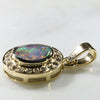 Natural Australian Boulder Opal and Diamond 18K Gold Pendant Code -PL42