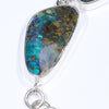 Natural Australian Solid Boulder Opal Silver Bracelet
