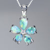 Five Piece  Australian  Black Opal and Diamond Silver Pendant Code -SL30