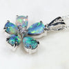 Five Piece  Australian  Black Opal and Diamond Silver Pendant Code -SL30