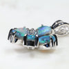 Five Piece  Australian  Black Opal and Diamond Silver Pendant Code -SL30