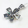 Five Piece  Australian  Black Opal and Diamond Silver Pendant Code -SL30