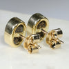 Natural Australian Boulder Opal 18k Gold Earring Studs (7.5 x 5mm) Code GE19