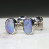 Natural Australian Boulder Opal  Silver Stud Earring