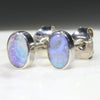 Natural Australian Boulder Opal  Silver Stud Earring