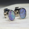 Natural Australian Boulder Opal  Silver Stud Earring