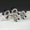 Natural Australian Black Crystal Opal  Silver Stud Earring