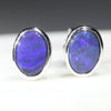 Natural Australian Black Opal  Silver Stud Earring Code -SE514