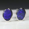 Natural Australian Black Opal  Silver Stud Earring Code -SE514