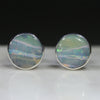 Natural Australian Boulder Opal  Silver Stud Earring