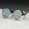 Natural Australian Boulder Opal  Silver Stud Earring