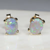 Natural Australian Crystal Opal Gold Earring Studs