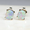 Natural Australian Crystal Opal Gold Earring Studs
