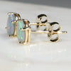 Natural Australian Crystal Opal Gold Earring Studs