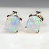 Natural Australian Crystal Opal Gold Earring Studs