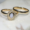 Australian White Boulder Opal and Diamond  Gold Ring Size 8 Code -RL21